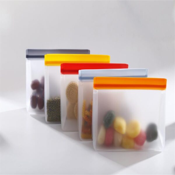Stand up PEVA Bags Waterproof Zip lock Food Fresh Pouch Food Grade Reusable PEVA Bag 3 - Image 2
