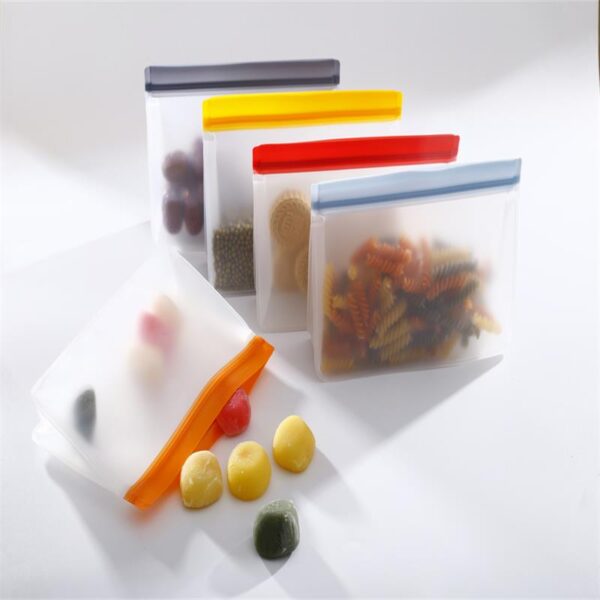 Stand up PEVA Bags Waterproof Zip lock Food Fresh Pouch Food Grade Reusable PEVA Bag 3 - Image 3