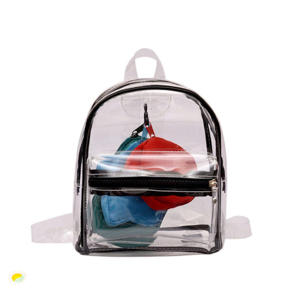 Clear Small Backpacks Color PVC School Backpacks Bags Set for Kids - Image 5