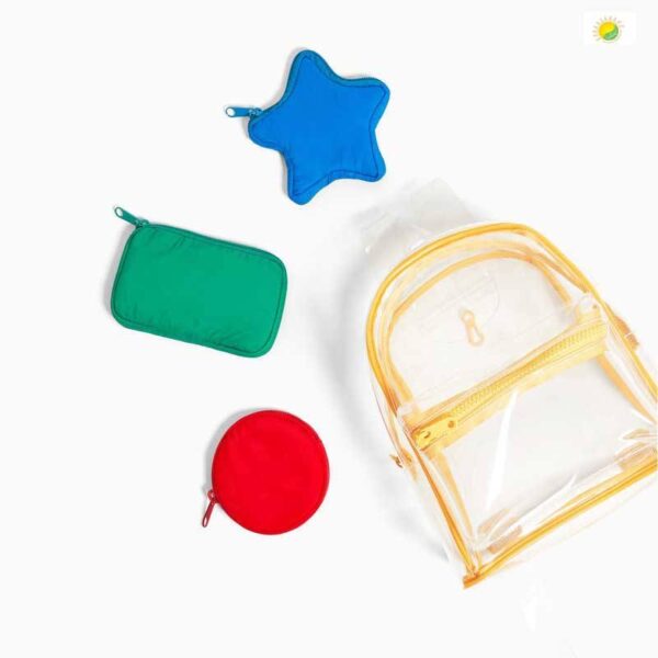 Clear Small Backpacks Color PVC School Backpacks Bags Set for Kids - Image 3